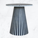 Fusion Bone Inlay Round Side Table – Black