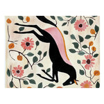 A vibrant area rug featuring a hand-tufted wool design with an abstract galloping horse surrounded by floral patterns. Ideal for large living rooms, this wool rug adds a touch of elegance and charm to any living space.