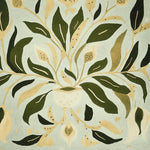 This vibrant area rug features a contemporary abstract design with lush green and beige leaves on a soft wool surface. Perfect for adding a touch of nature to your living room, this square area rug combines style and comfort, making it an ideal wool rug for modern home decor.