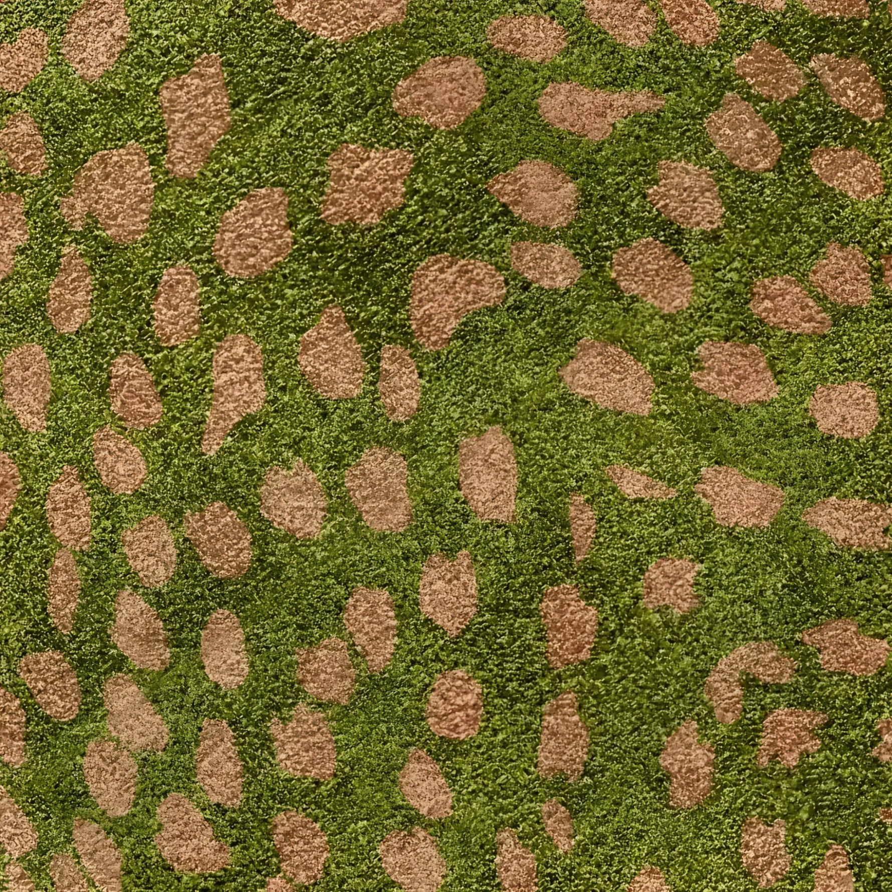 Close-up view of the Garden of Courage hand-tufted area rug, featuring a vibrant abstract pattern with green and brown tones. This vintage rug is crafted from wool, ideal for adding a touch of elegance to dining rooms or bedrooms. Perfect as a bedroom rug or dining room carpet.