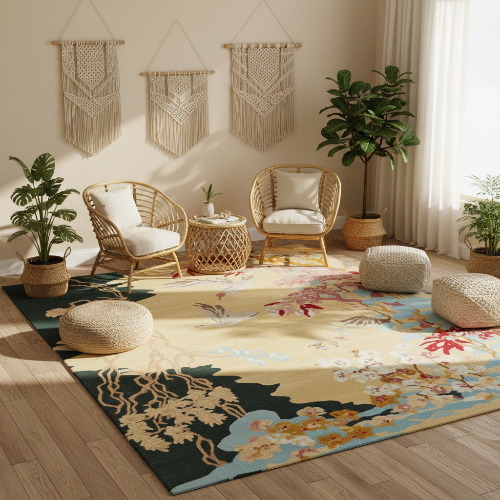 Garden of Serenity Hand Tufted Rug