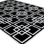 Gatsby's Garden Dhurrie Cotton Rug - Black