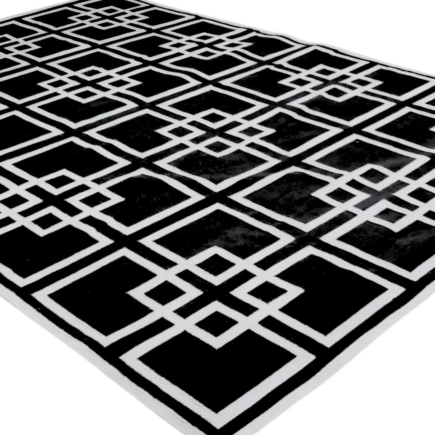 Gatsby's Garden Dhurrie Cotton Rug - Black