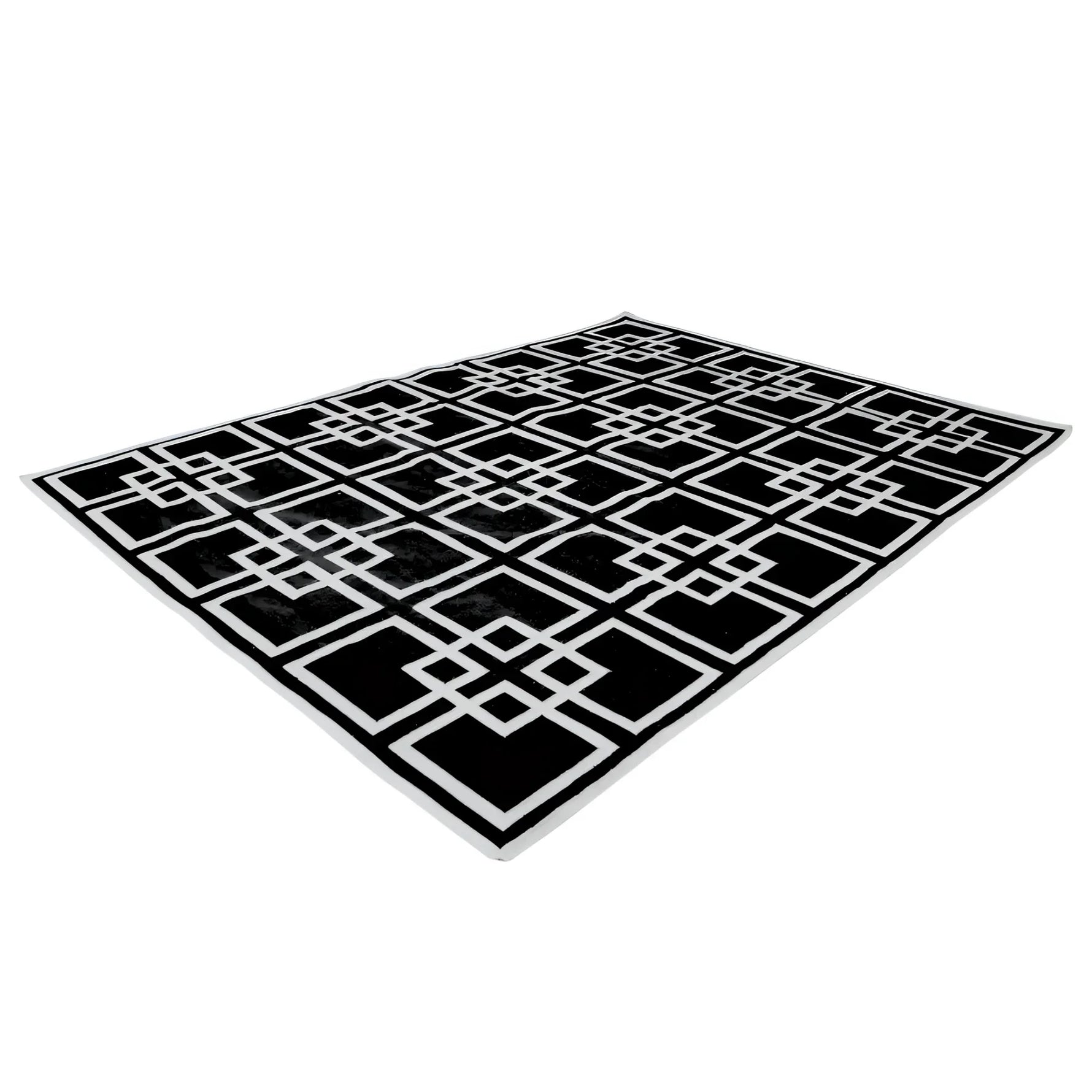 Gatsby's Garden Dhurrie Cotton Rug - Black