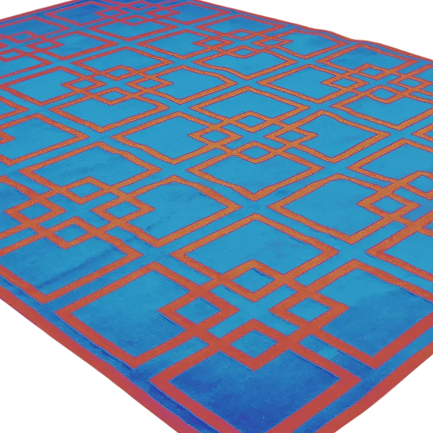 Gatsby's Garden Dhurrie Cotton Rug - Blue