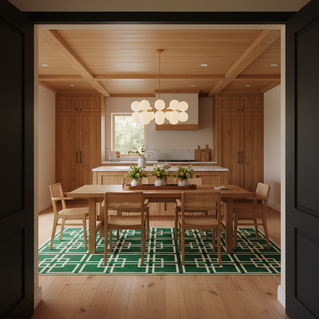 Gatsby's Garden Dhurrie Cotton Rug - Green