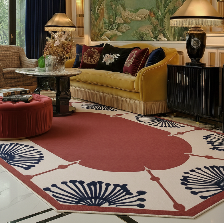 Geo Bloom Medallion Hand Tufted Rug