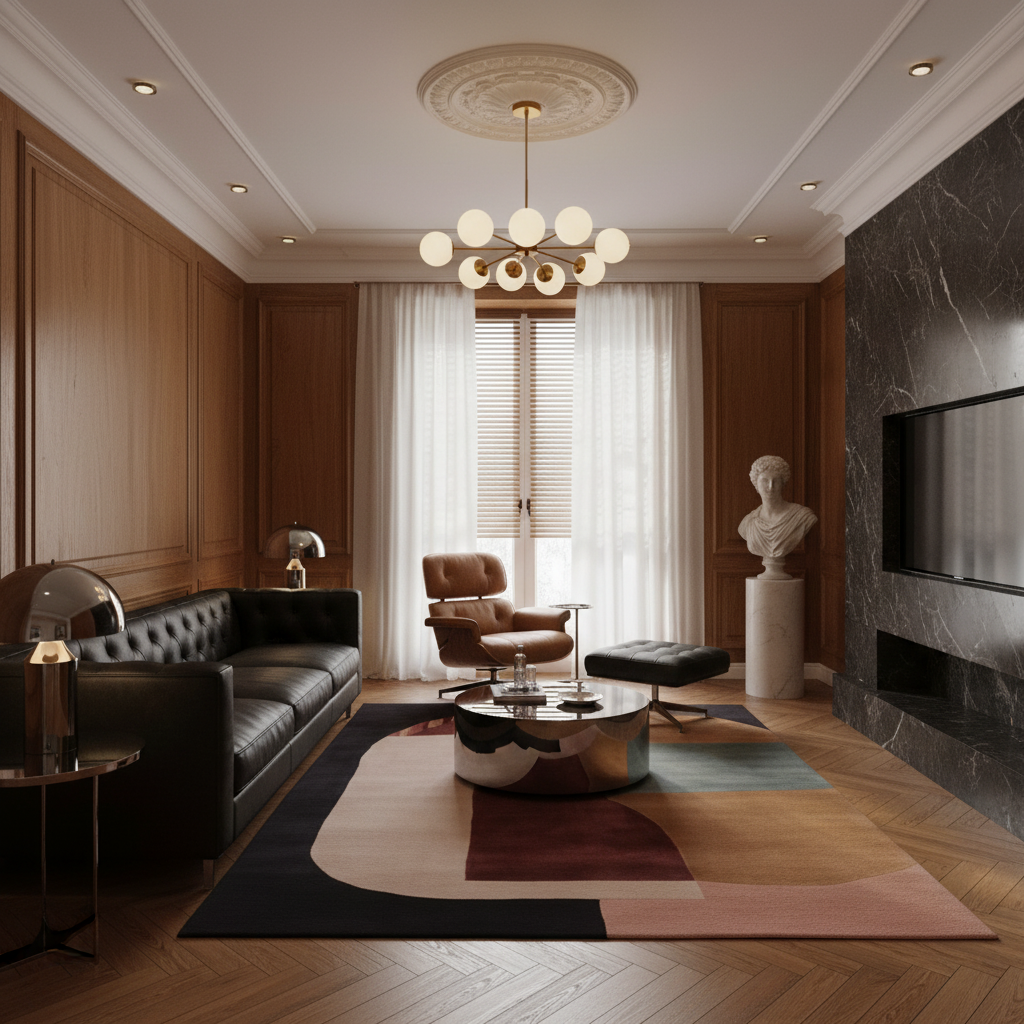 Geometric Block Harmony Hand Tufted Rug