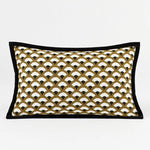 Elegant throw pillow cover featuring a gilded grandeur design with intricate gold and black patterns, perfect for adding a touch of luxury to any space.