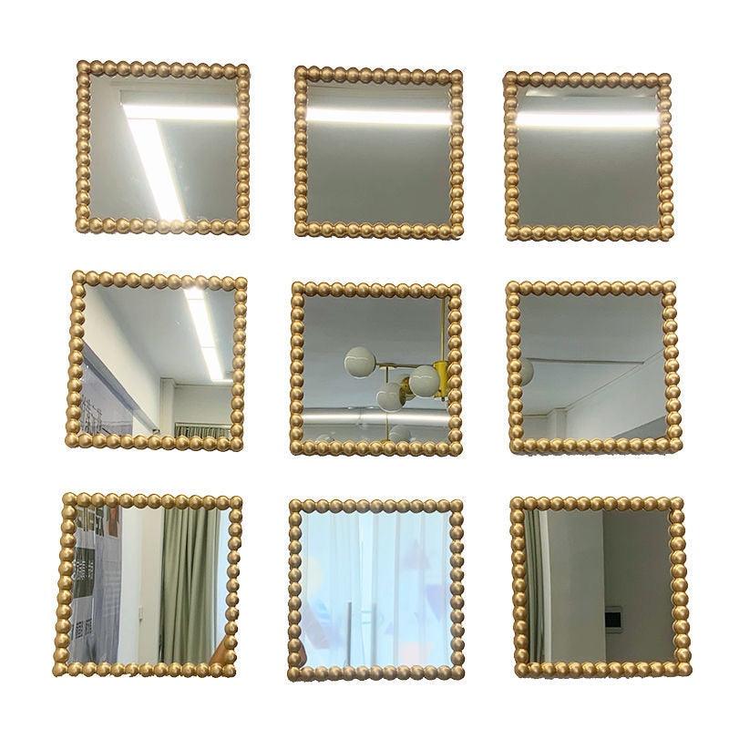 Glam Beaded Wall Hanging Mirror - Square 9 pcs