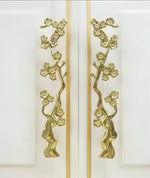 Gold Cherry Blossom Tree Branch Door Knob Handles - Set of 2 Default Title