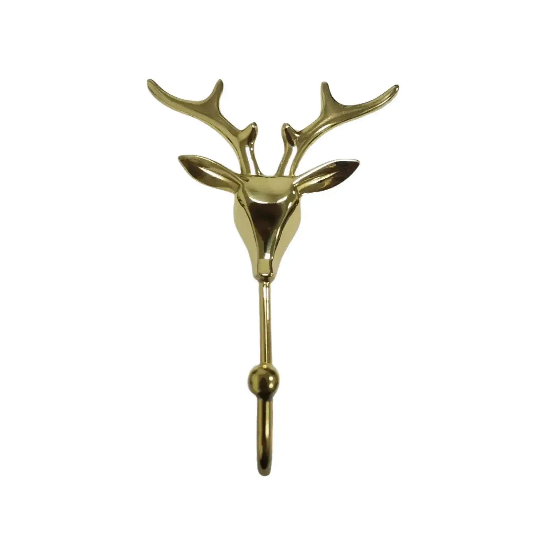Gold Deer Head Brass Wall Hook - MAIA HOMES
