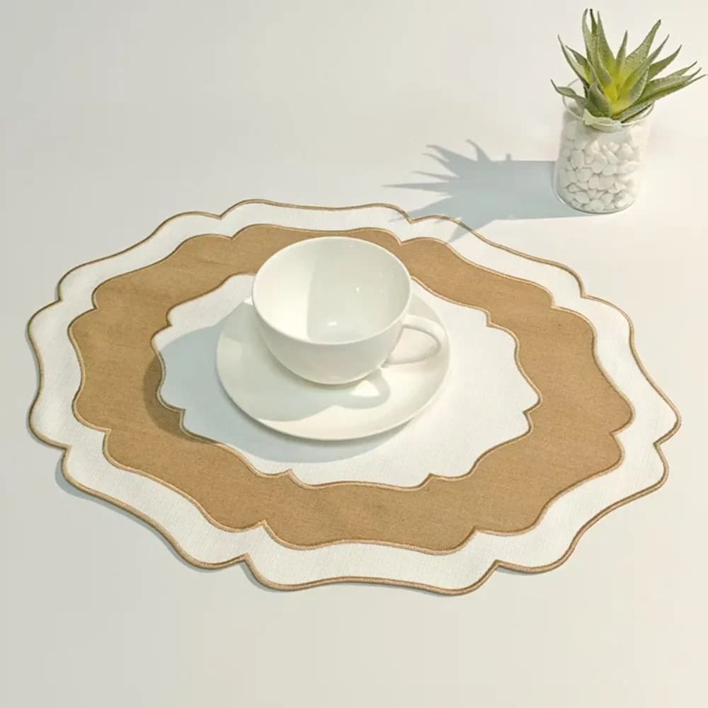 Gold Dune Scalloped Placemats
