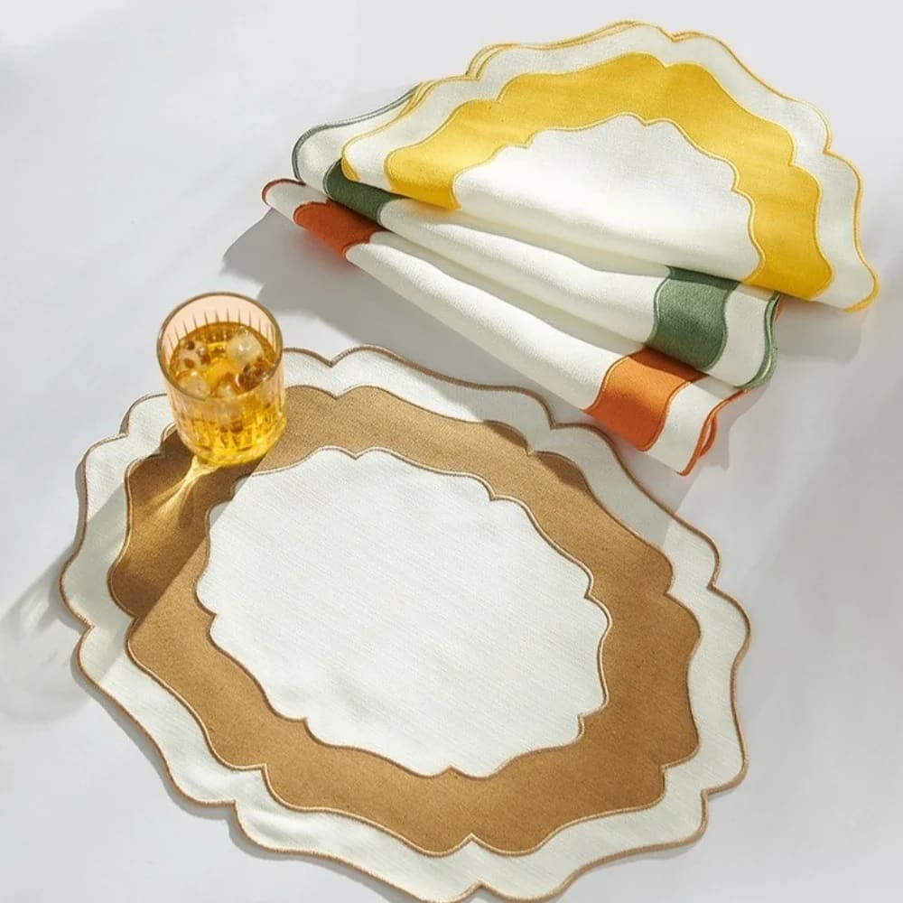 Gold Dune Scalloped Placemats