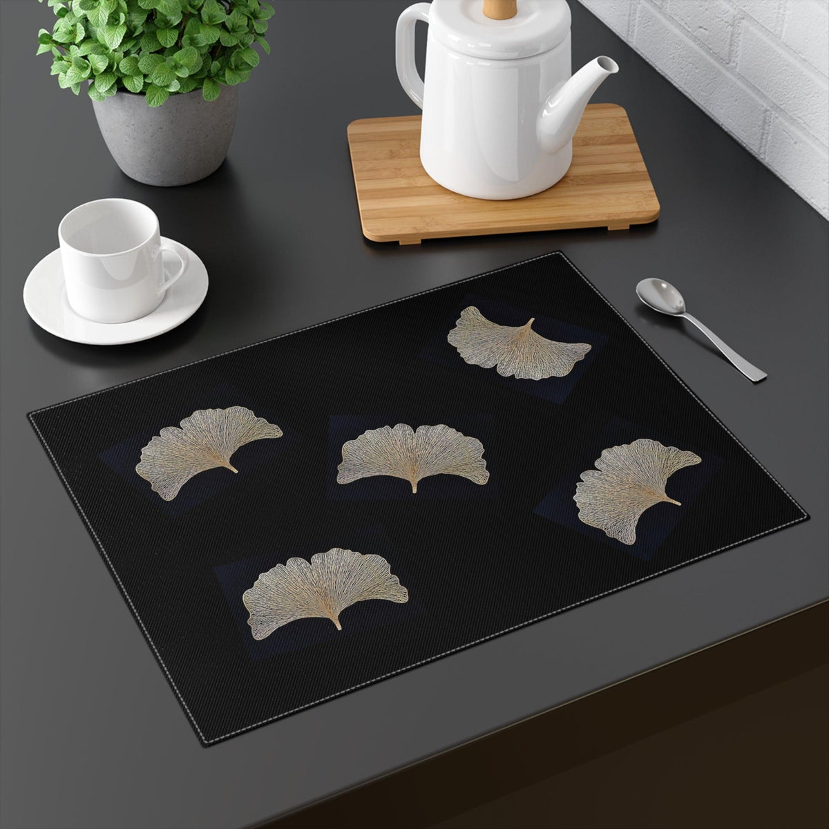 Gold Gingko Leaves Placemat