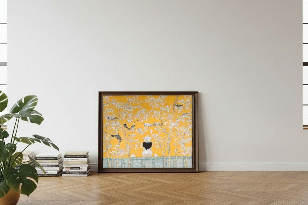 Framed room mockup - leaning
