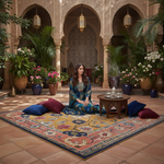 Golden Bloom Suzani Hand Tufted Wool Rug