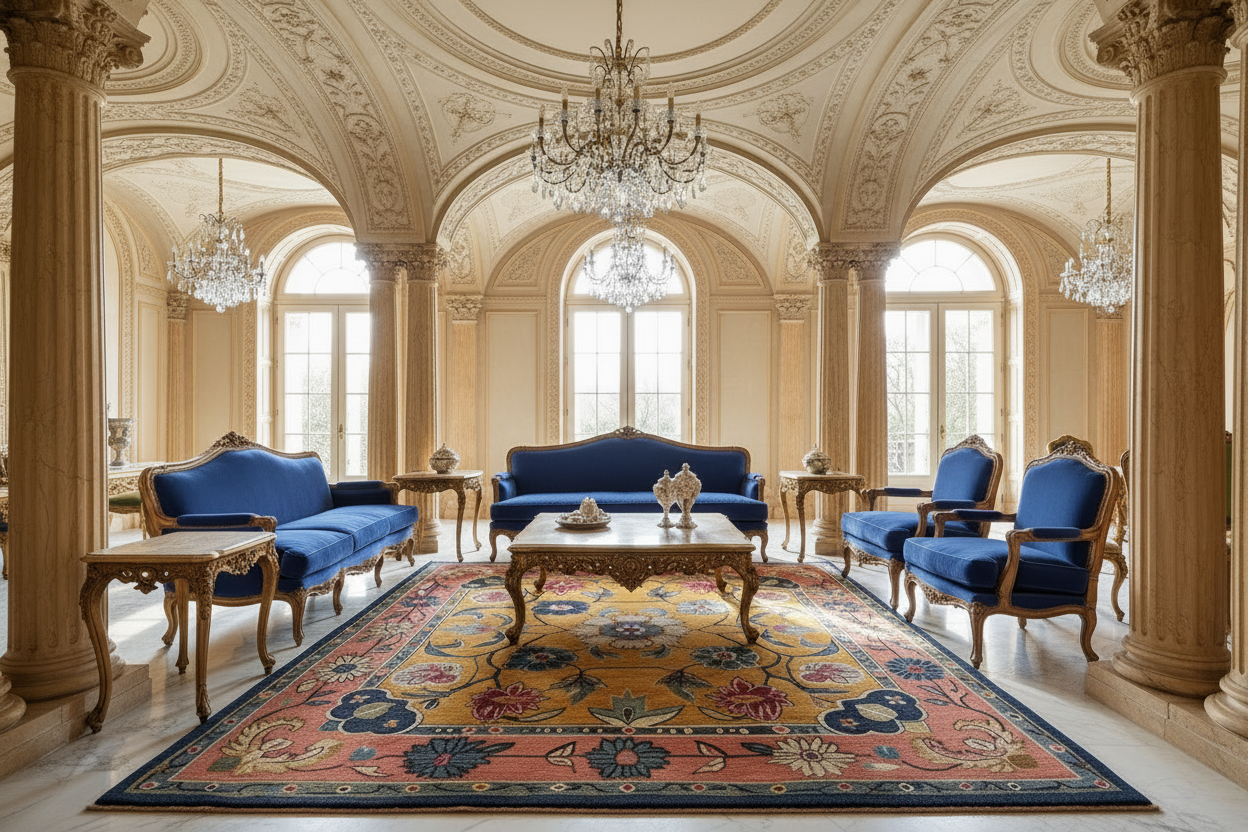 Golden Bloom Suzani Hand Tufted Wool Rug