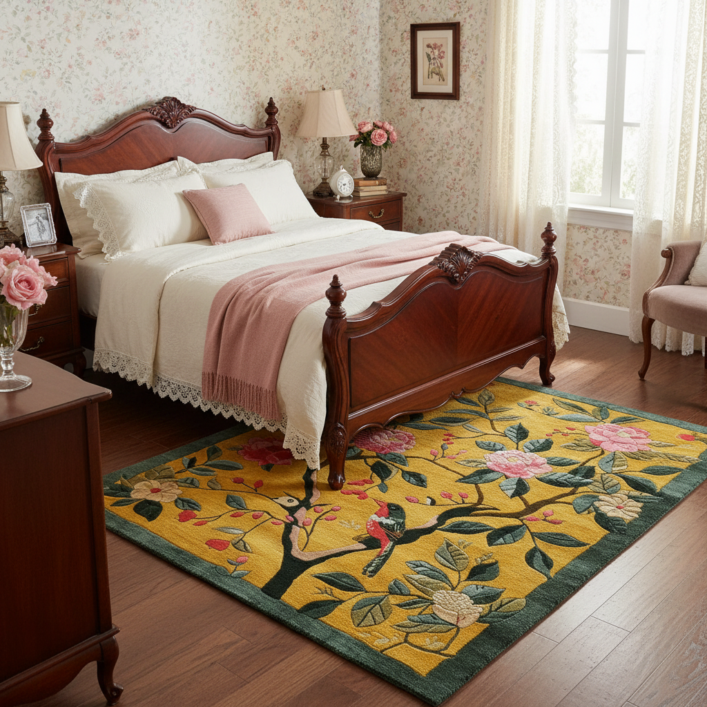 Golden Garden Bloom Hand Tufted Rug