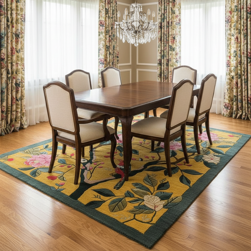 Golden Garden Bloom Hand Tufted Rug