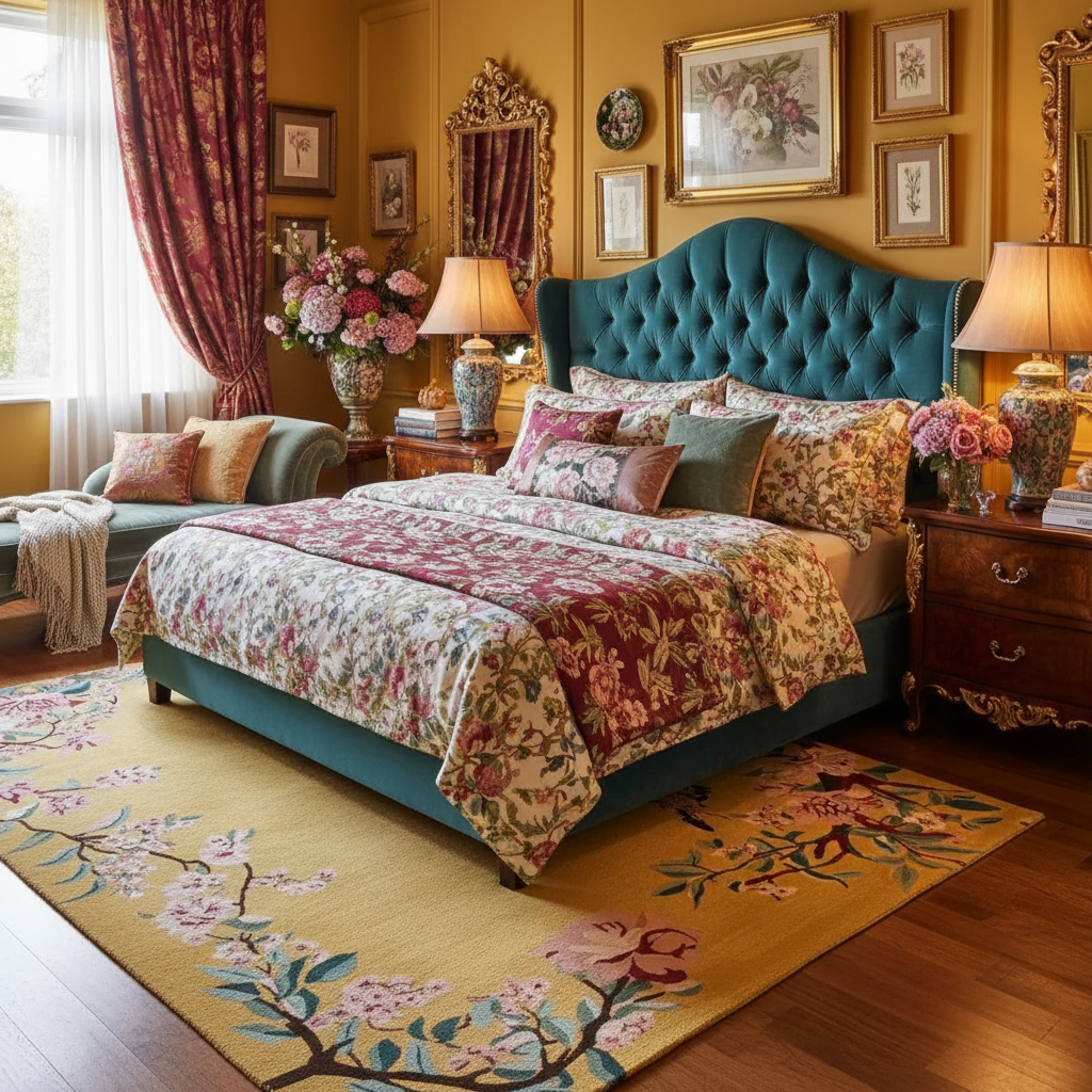 Golden Garden Flight Hand Tufted Rug