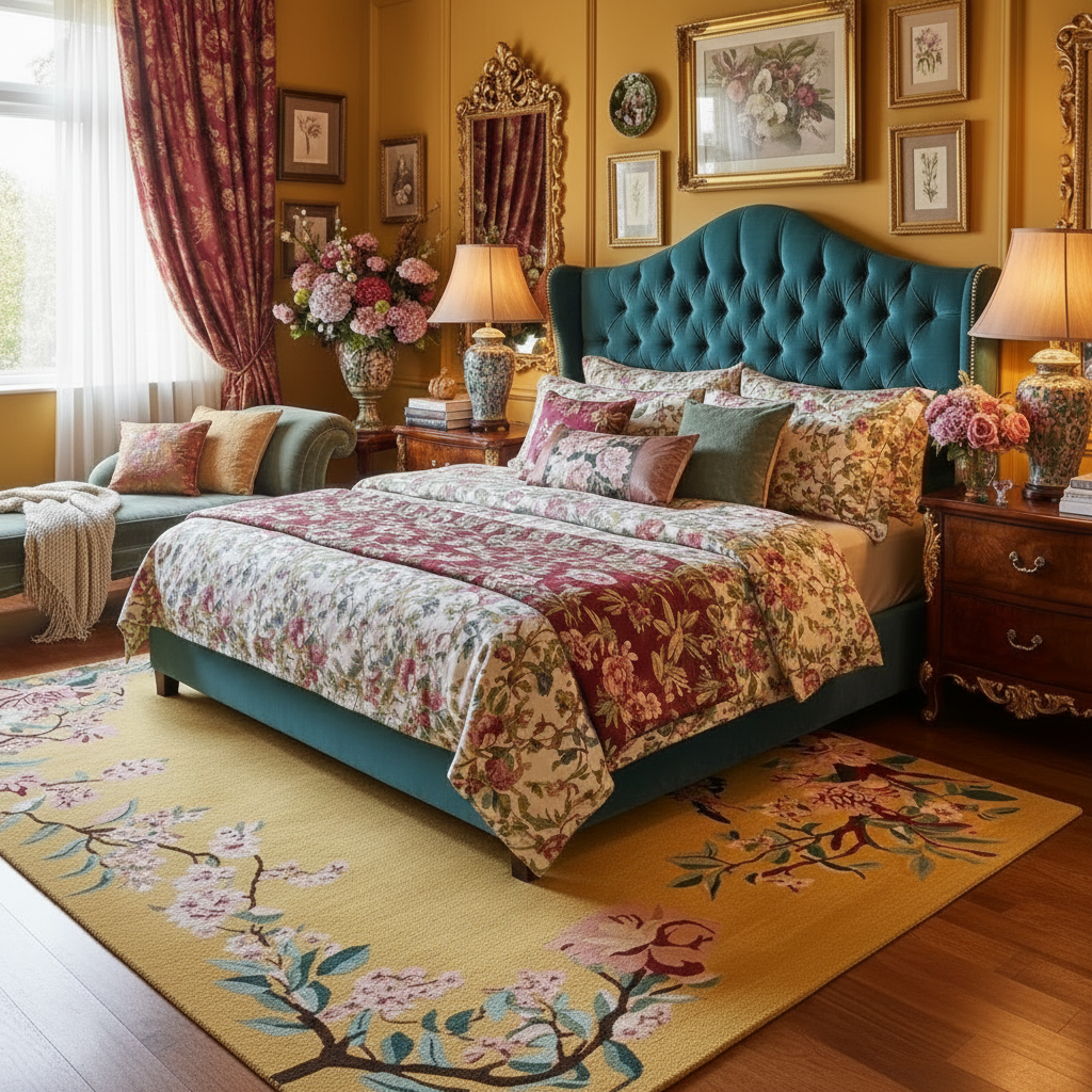 Golden Garden Flight Hand Tufted Rug