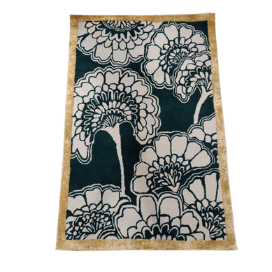 Golden Gingko Leaf Hand Tufted Wool Rug