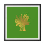 Golden Palm Tree Framed Poster Wall Art 30″ x 30″ (Square) Semi Glossy