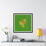 Golden Palm Tree Framed Poster Wall Art