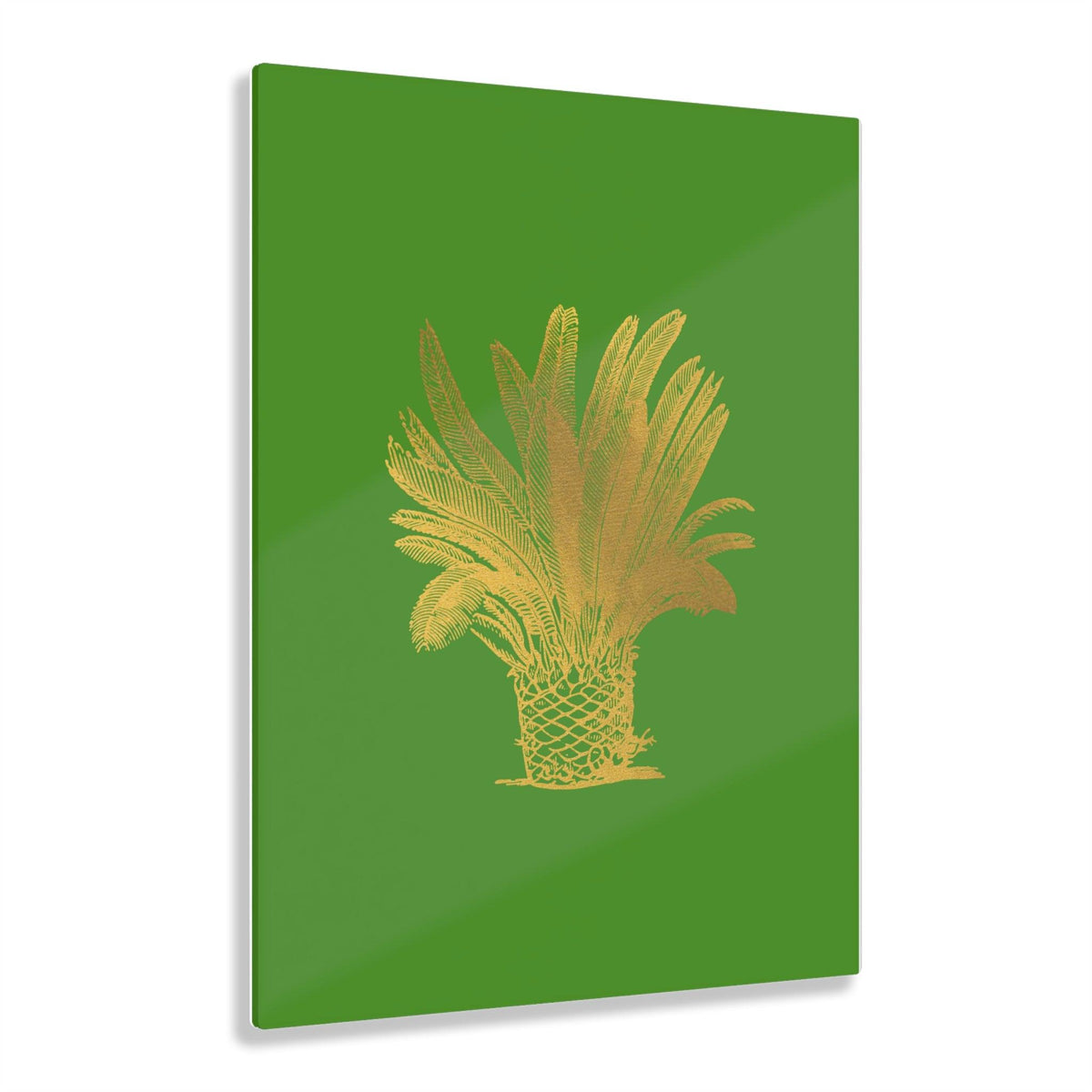 Golden Palm Tree Green Acrylic Print 11″ x 14″ (Vertical) Glossy