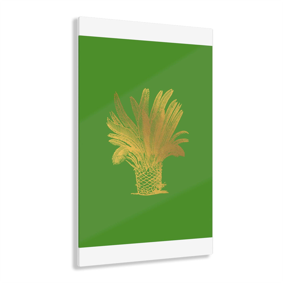 Golden Palm Tree Green Acrylic Print 12″ x 18″ (Vertical) Glossy