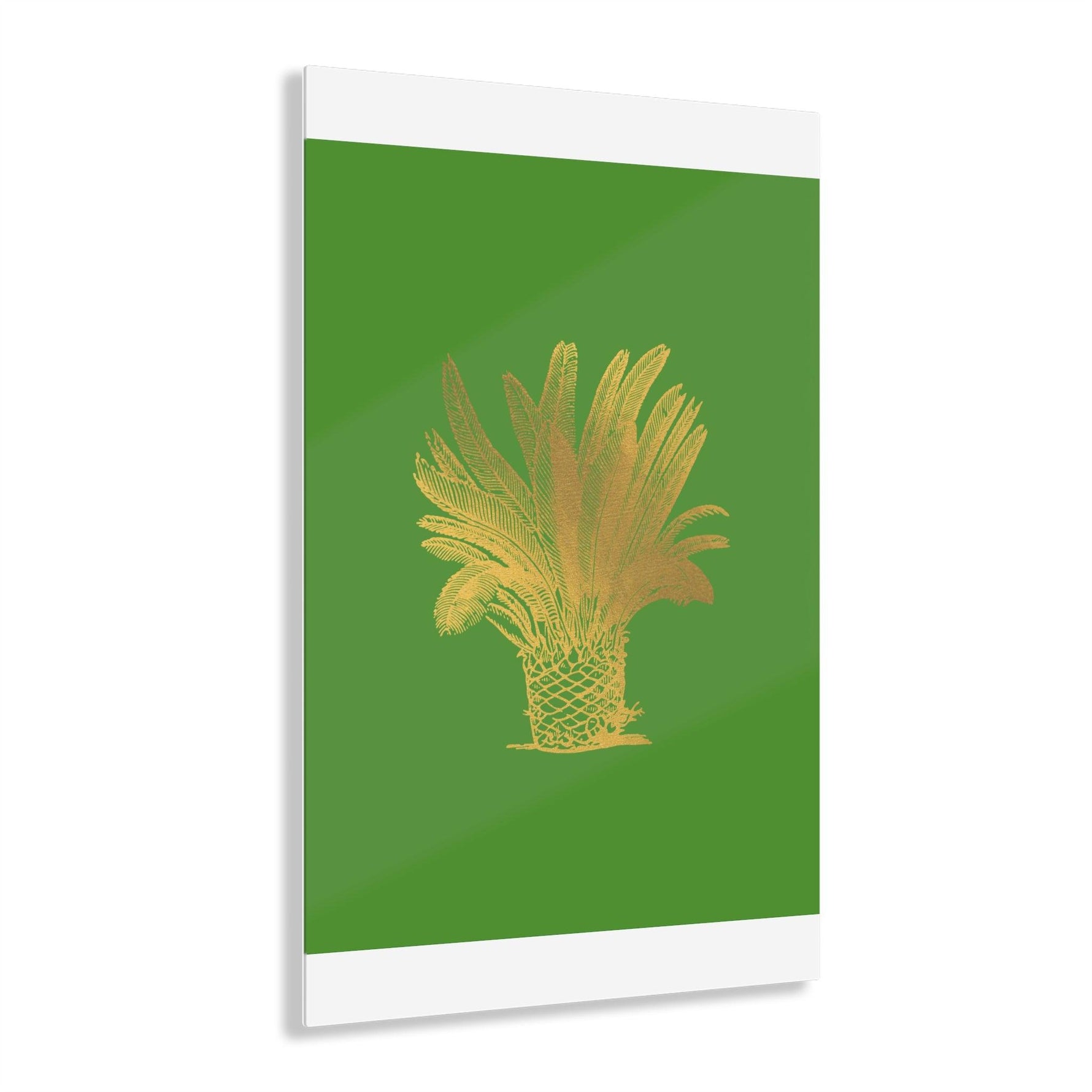 Golden Palm Tree Green Acrylic Print 20″ x 30″ (Vertical) Glossy