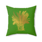 Golden Palm Tree Printed Throw Pillow - MAIA HOMES