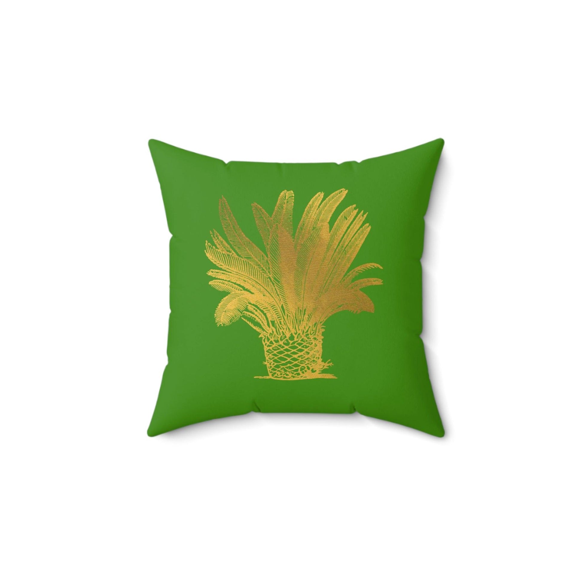 Golden Palm Tree Printed Throw Pillow - MAIA HOMES