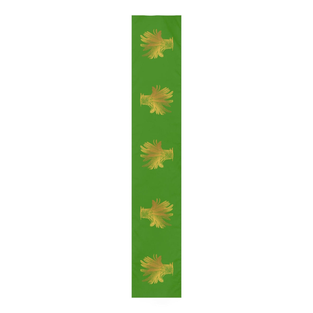 Golden Palm Trees Green Table Runner White 90'' × 16''