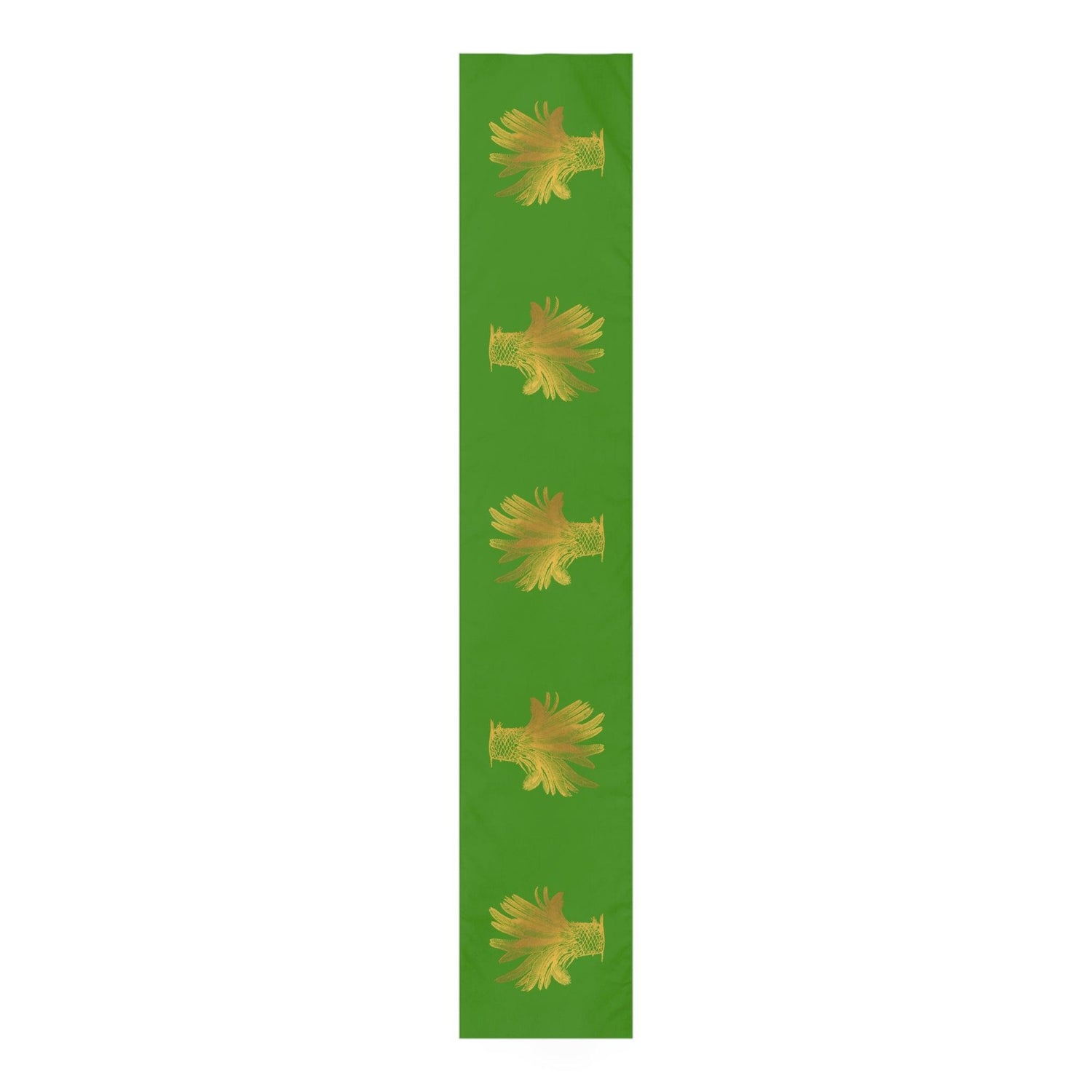 Golden Palm Trees Green Table Runner White 90'' × 16''