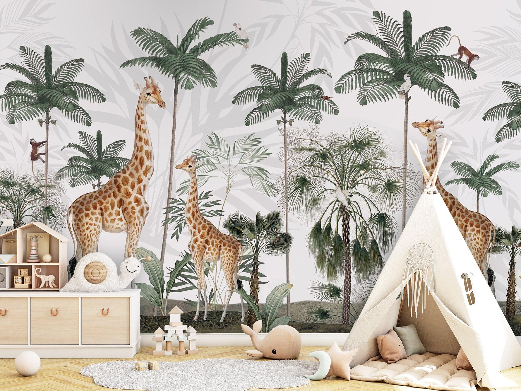 Gracious Giraffes Wallpaper Mural