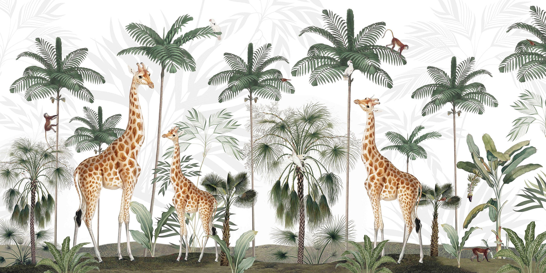 Gracious Giraffes Wallpaper Mural