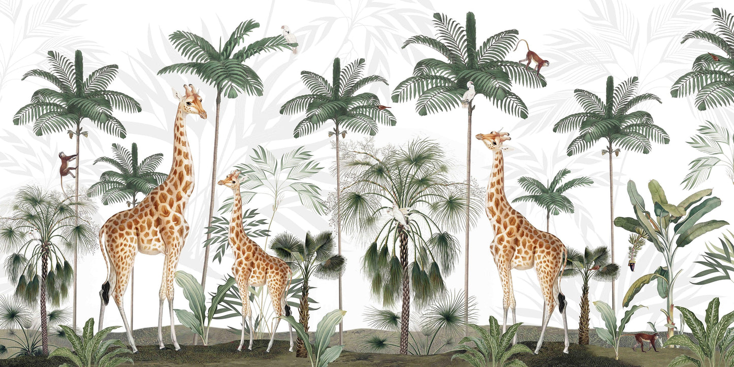 Gracious Giraffes Wallpaper Mural - MAIA HOMES