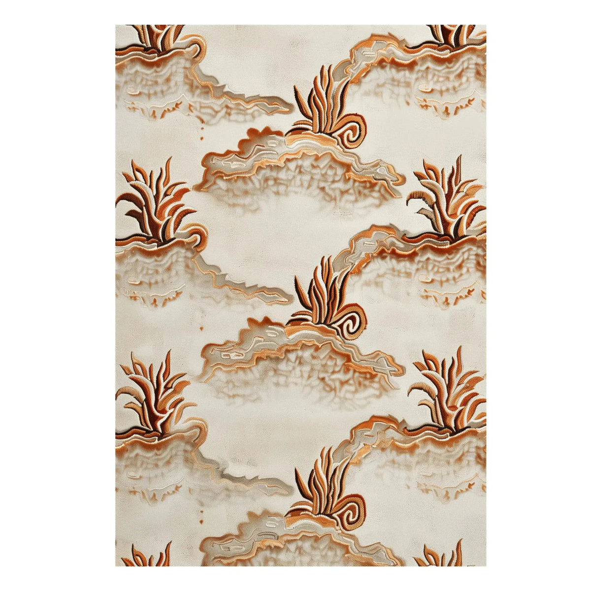 The Grassy Knoll Hand Tufted Rug features an elegant abstract design with earthy tones of brown and cream, making it a perfect area rug for a contemporary living room or bedroom. This vintage-inspired wool rug adds a touch of sophistication and warmth, ideal for enhancing the aesthetic of your living room area rugs collection.