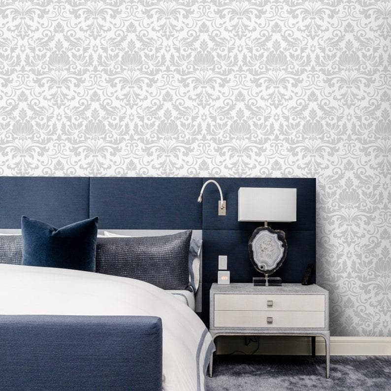 Gray and White Damask Inspired Wallpaper Gray and White Damask Inspired Wallpaper 