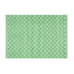 Green Checkered Jute Rug with Fringe