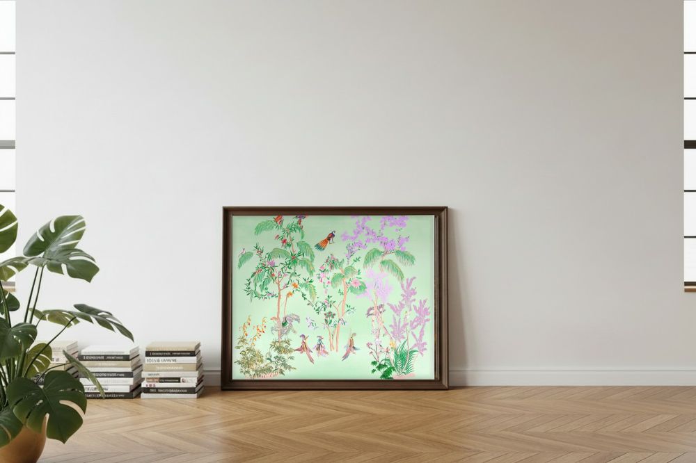 Framed room mockup - leaning