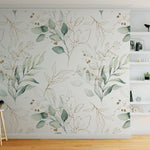 Green Eucalyptus Leaves and Branches Wallpaper Mural