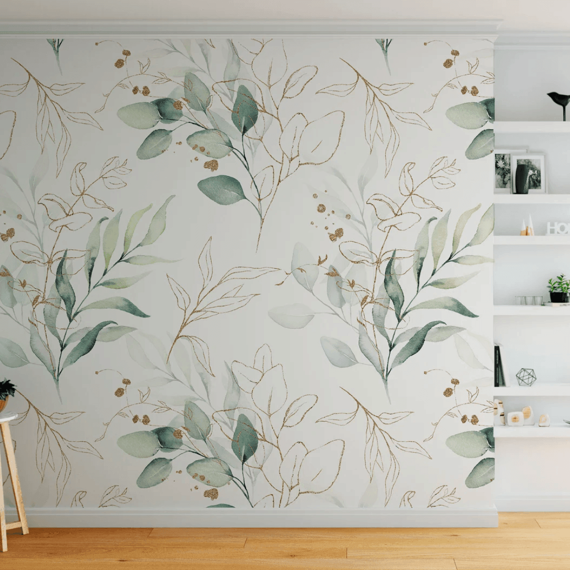 Green Eucalyptus Leaves and Branches Wallpaper Mural 