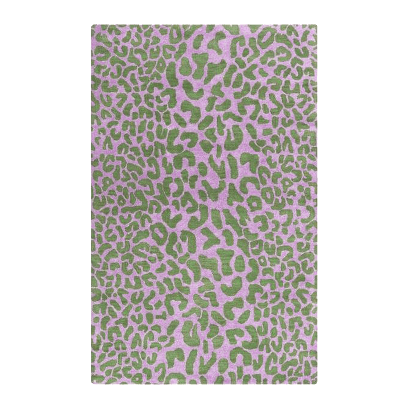 Green Leopard Print Hand Tufted Wool Rug - MAIA HOMES