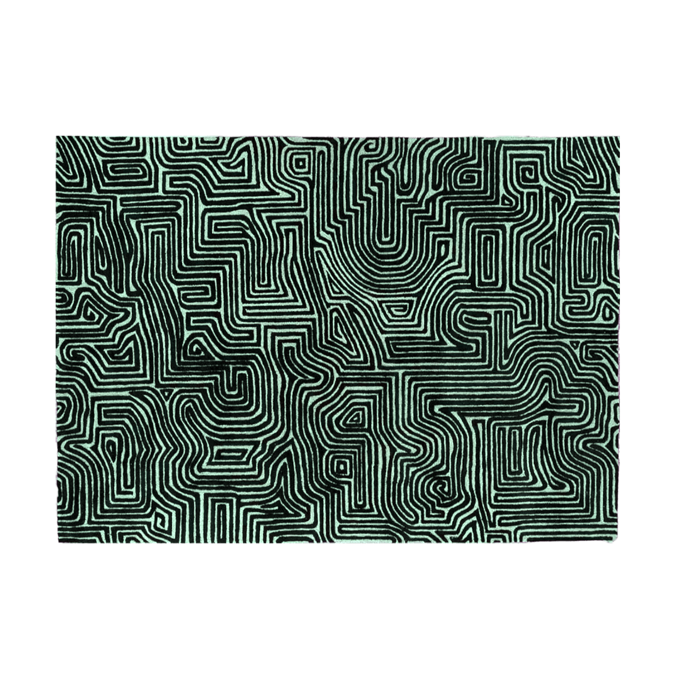 Green Maze Hand Tufted Wool Rug - MAIA HOMES