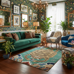 Green Oriental Tiger Hand Tufted Wool Rug