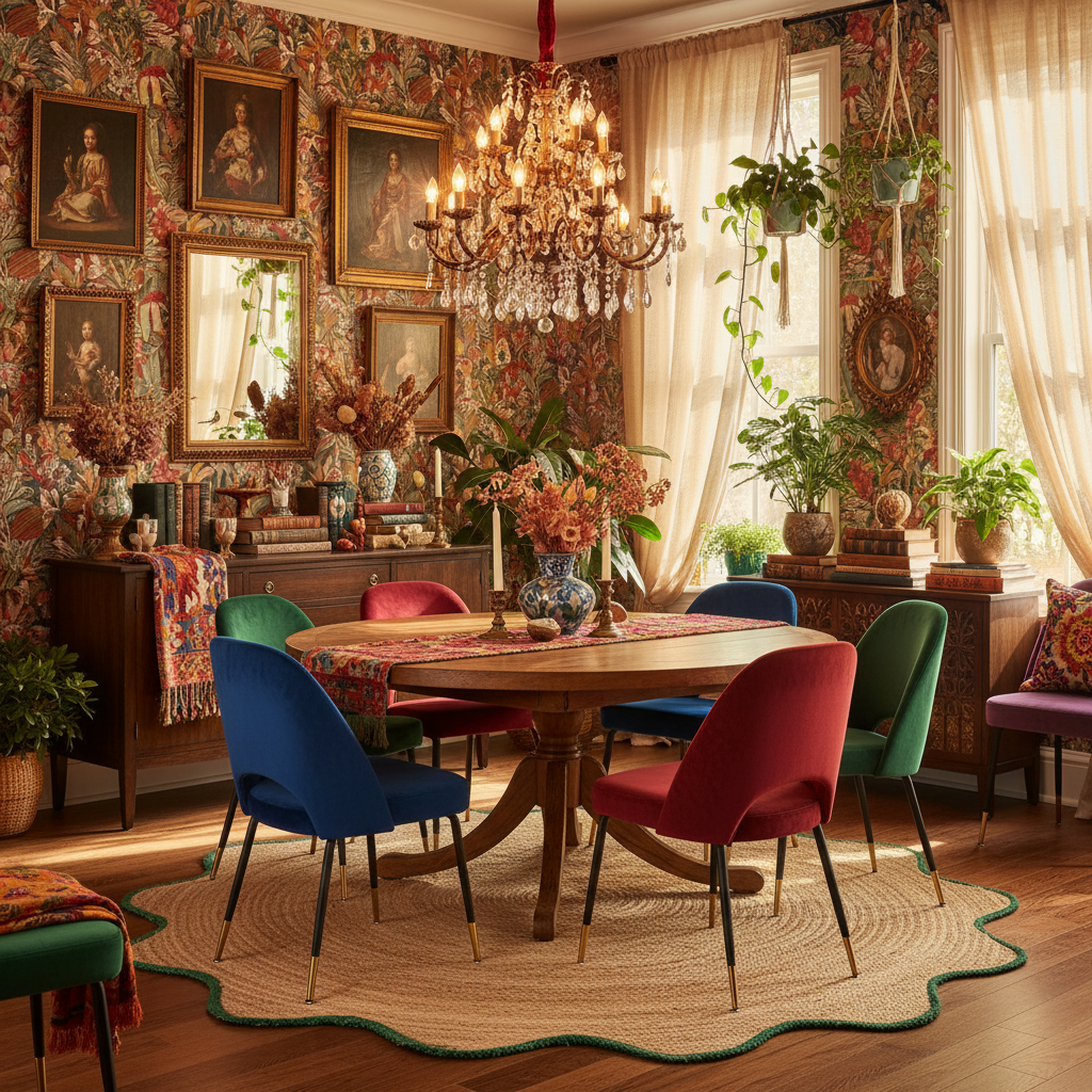 Green Trim Natural Round Jute Rug