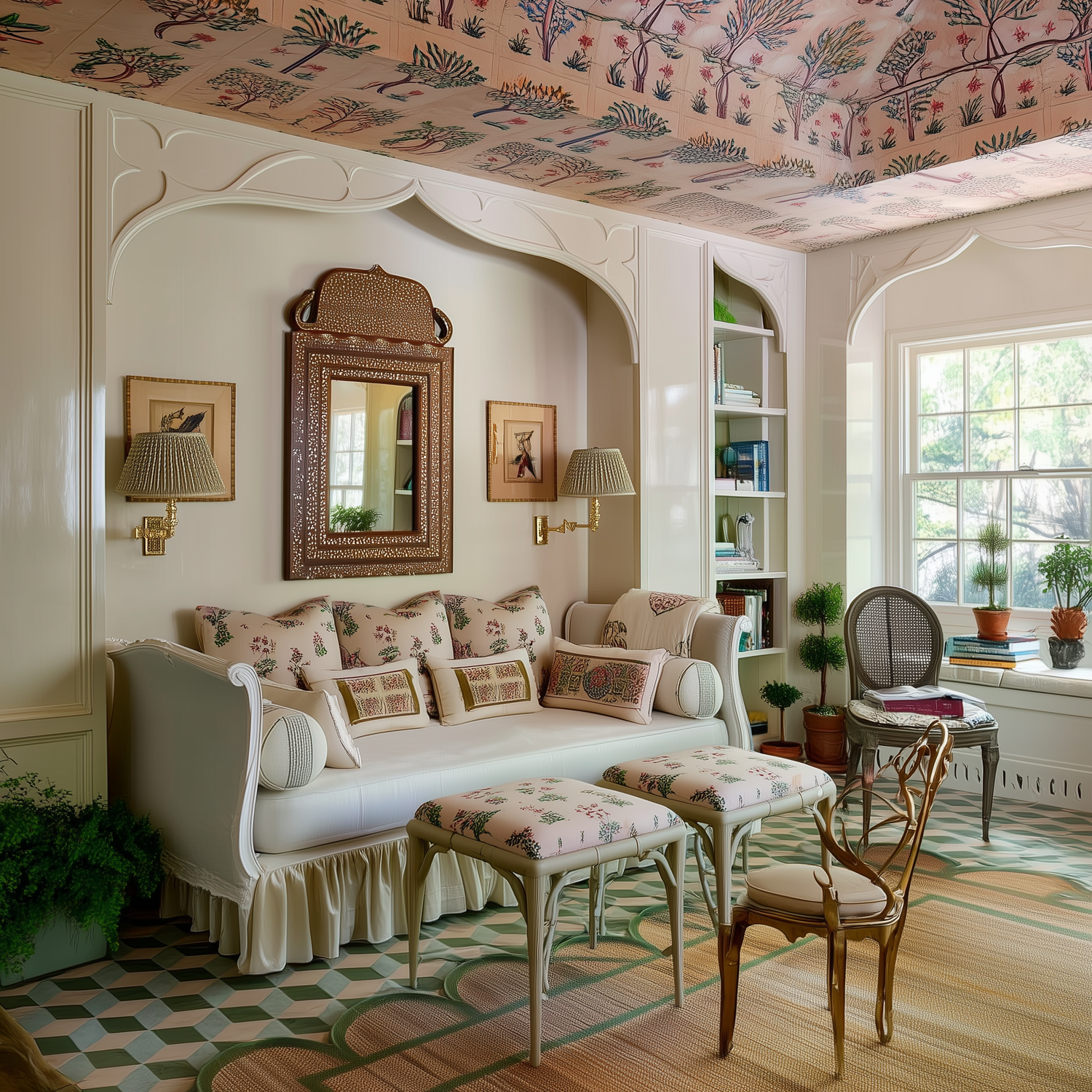 Handmade Green Scalloped Jute Rug